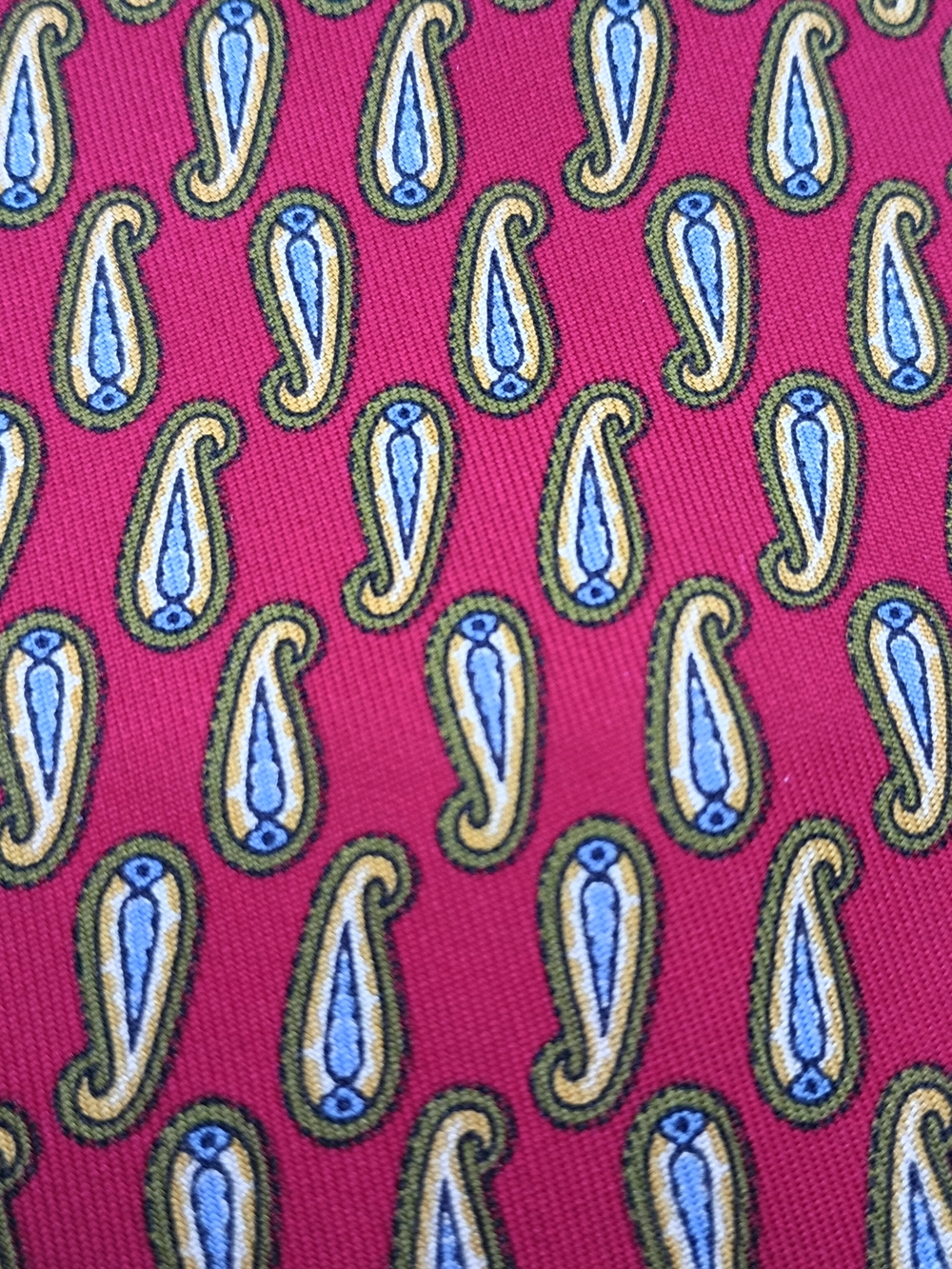 J. Crew Silk Tie Paisley Red 58x3.5" Men's Necktie Multicolor Handmade In USA